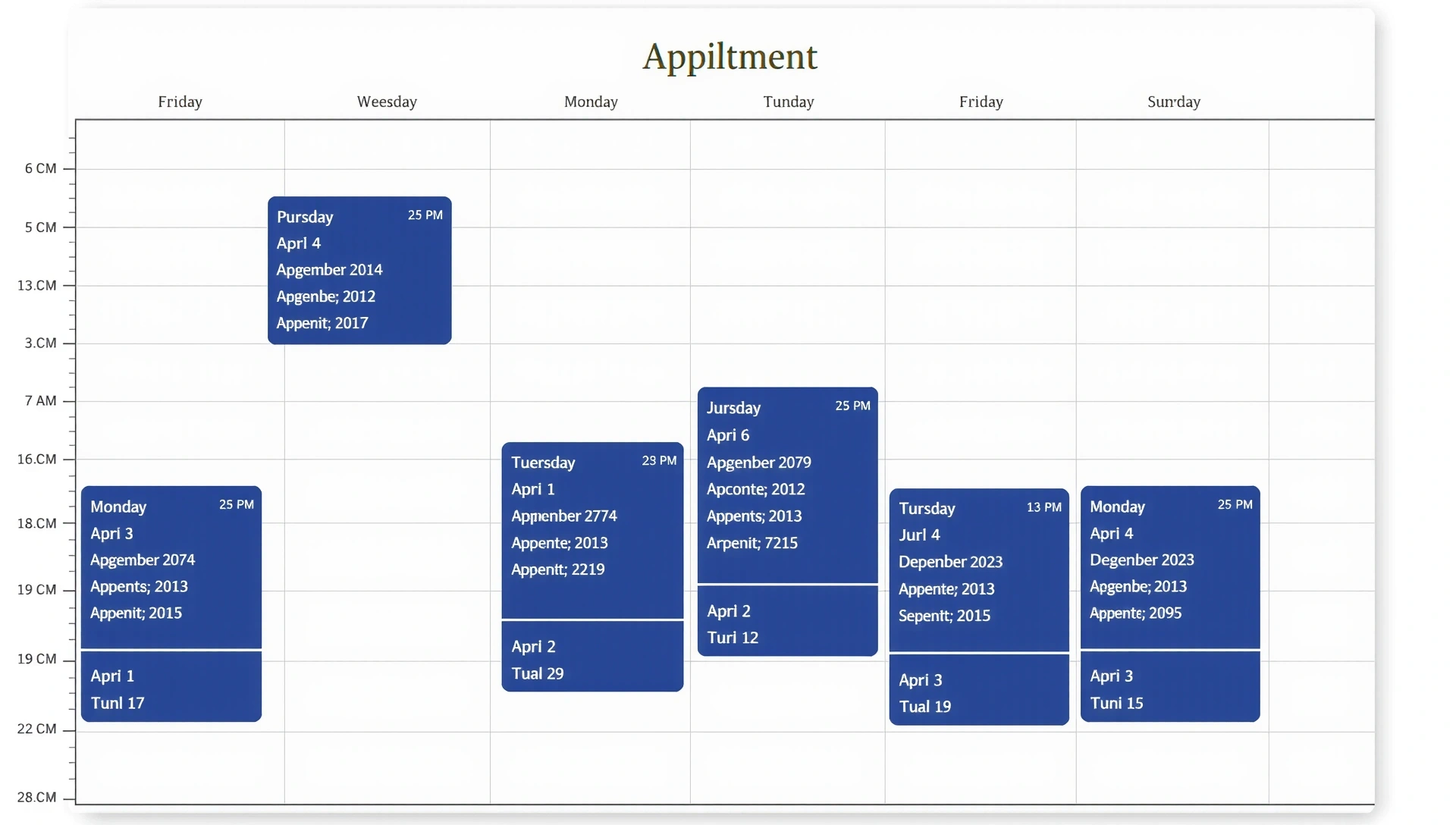 Hintergrundbild eines modernen Kalenders mit hervorgehobenen Terminen, symbolisiert Online-Buchung.